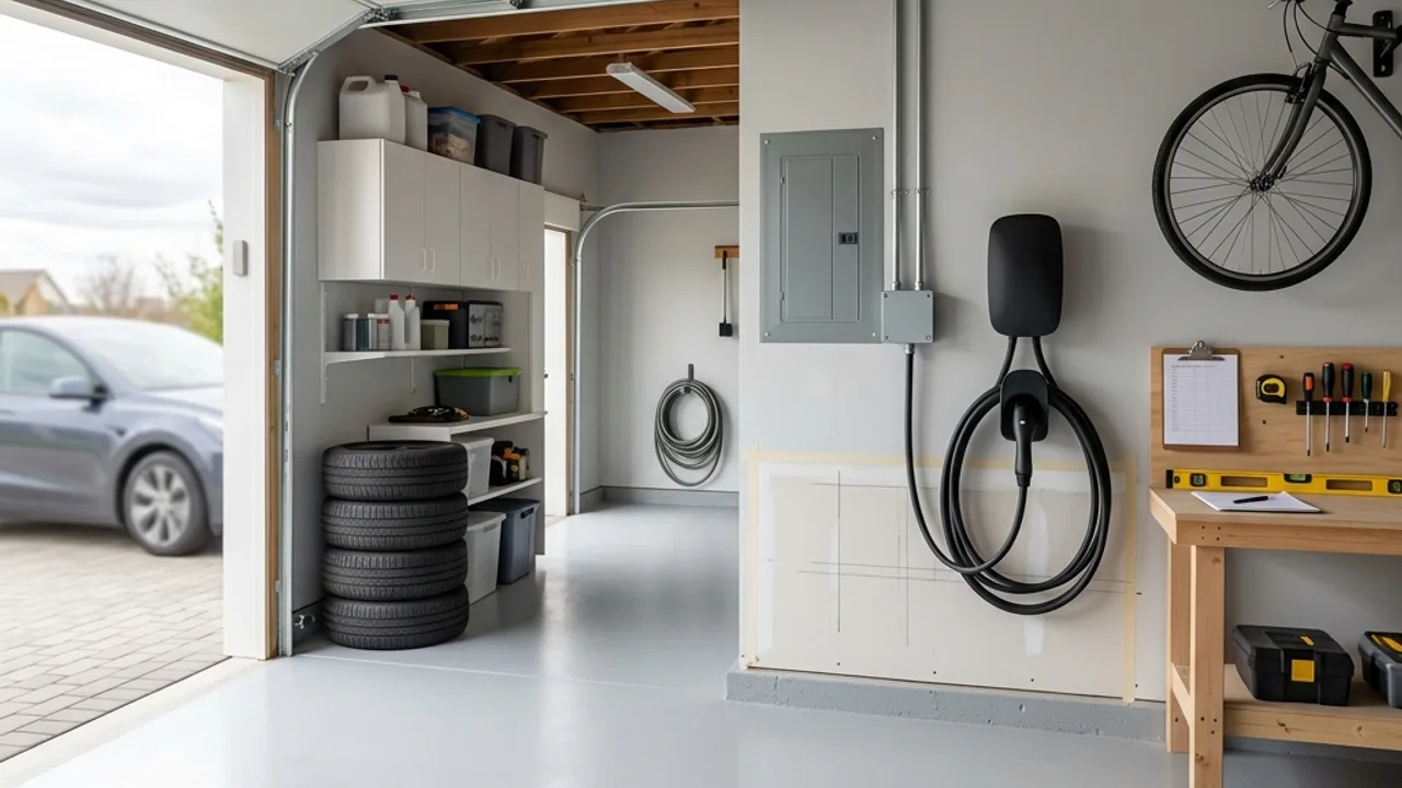 Prepared garage for an EV charger installation Brisbane assessment