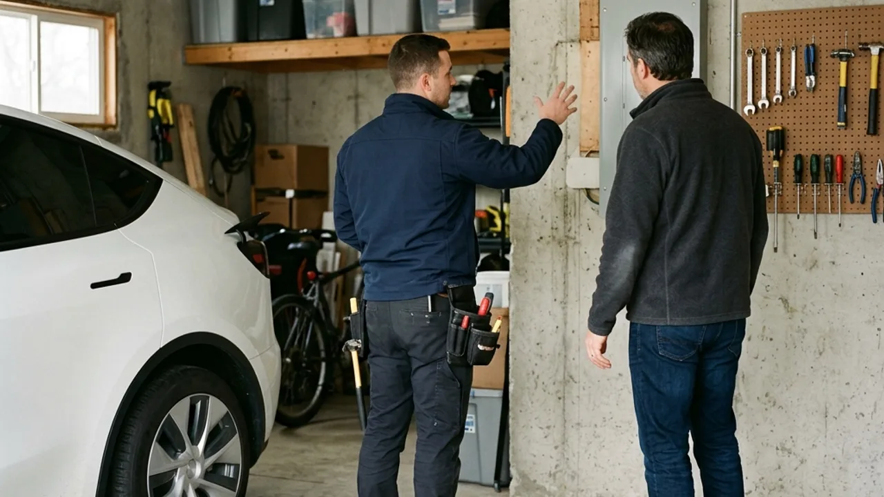 EV charger installation Brisbane garage assessment discussion